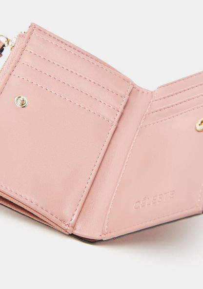 Celeste Textured Card Holder with Zip Closure-Wallets & Clutches-image-3