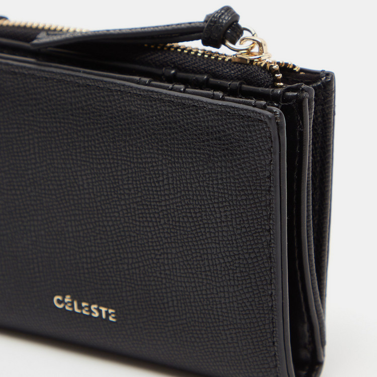 Celeste Textured Card Holder with Zip Closure