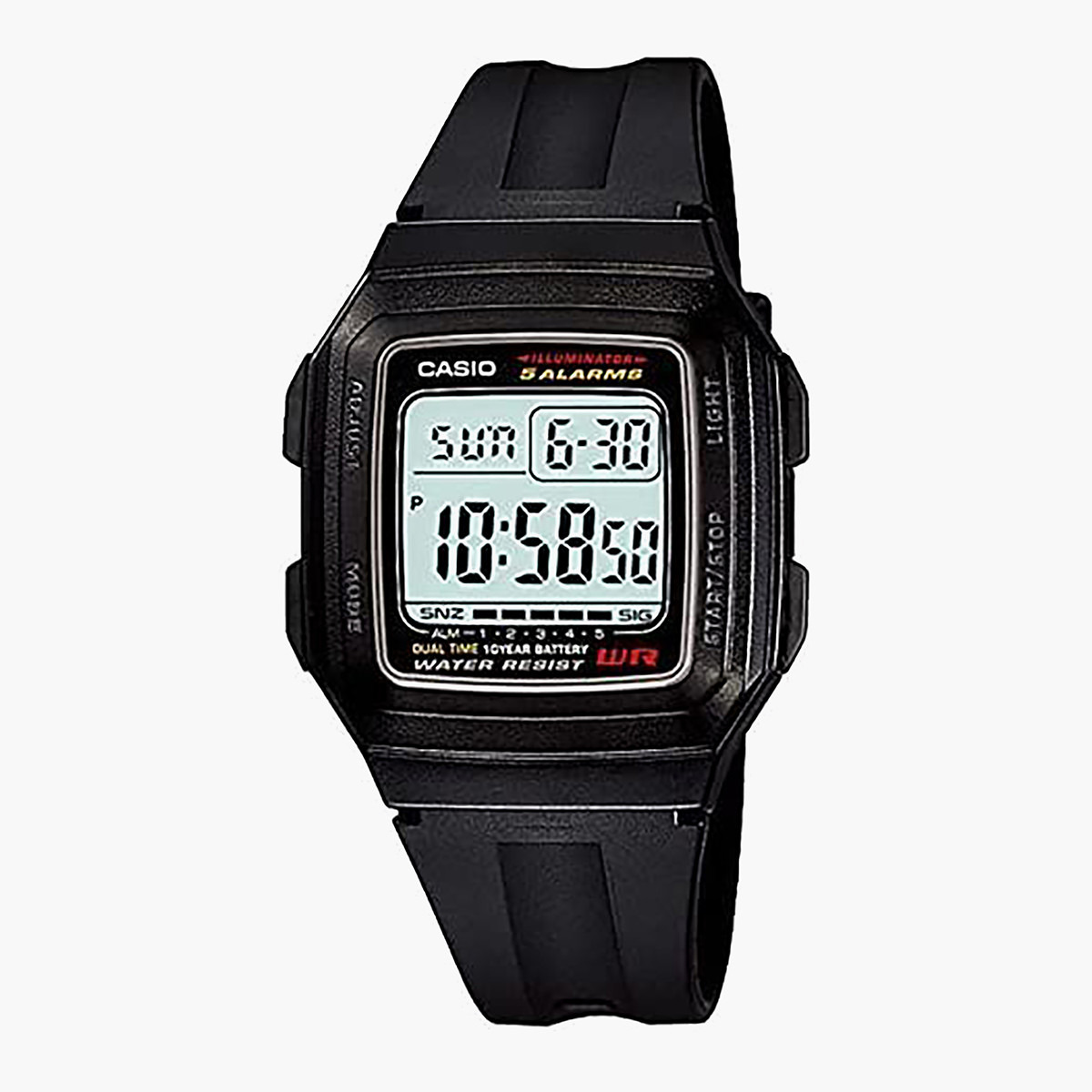 Casio Men Black Digital Resin Strap Watch - F-201WA-1ADF-men-watchesandjewellery-watches-image-1