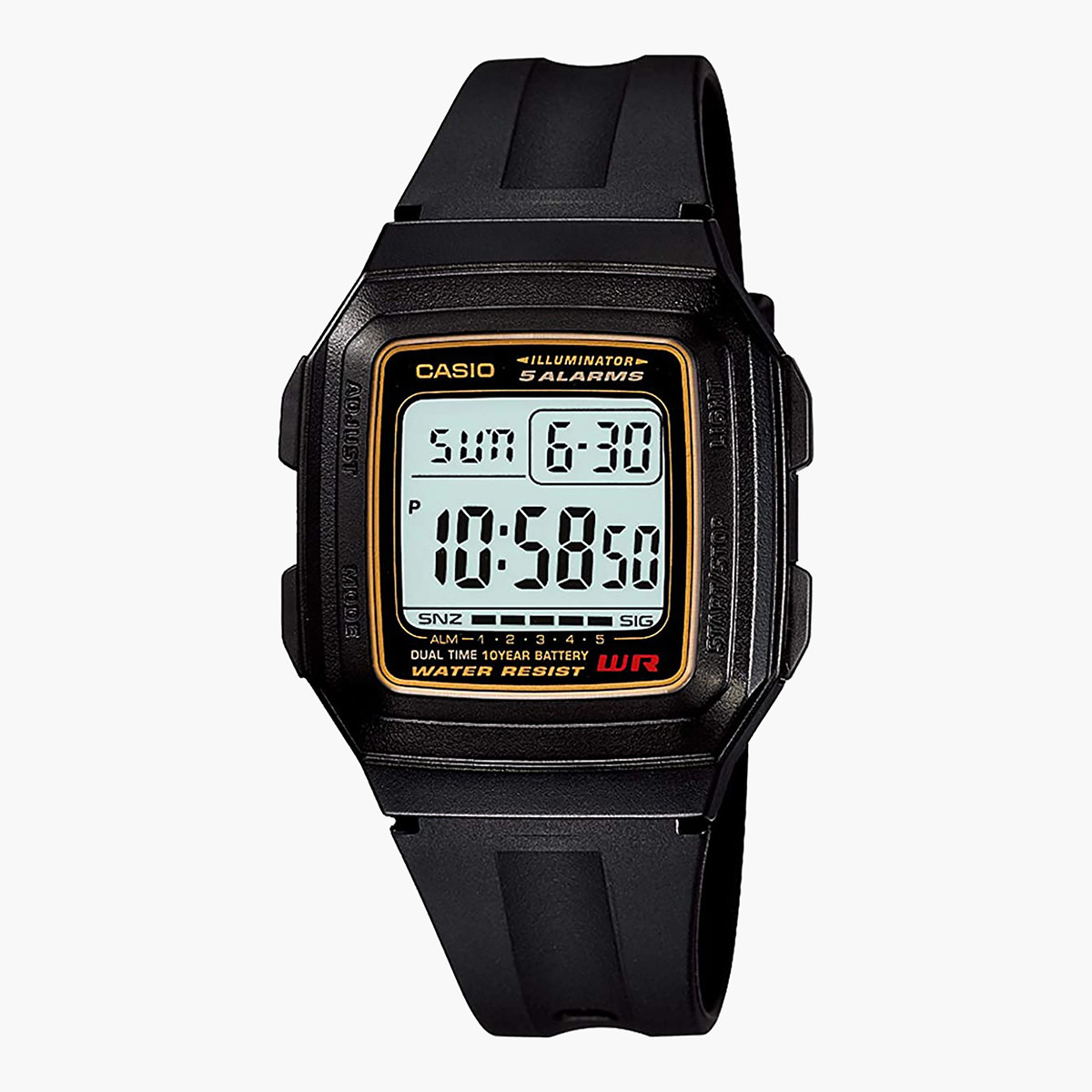 F-201WA-9ADF- راقب حزام راتنج رقميّة أسود للنساء كاسيو-women-watchesandjewellery-watches-image-1
