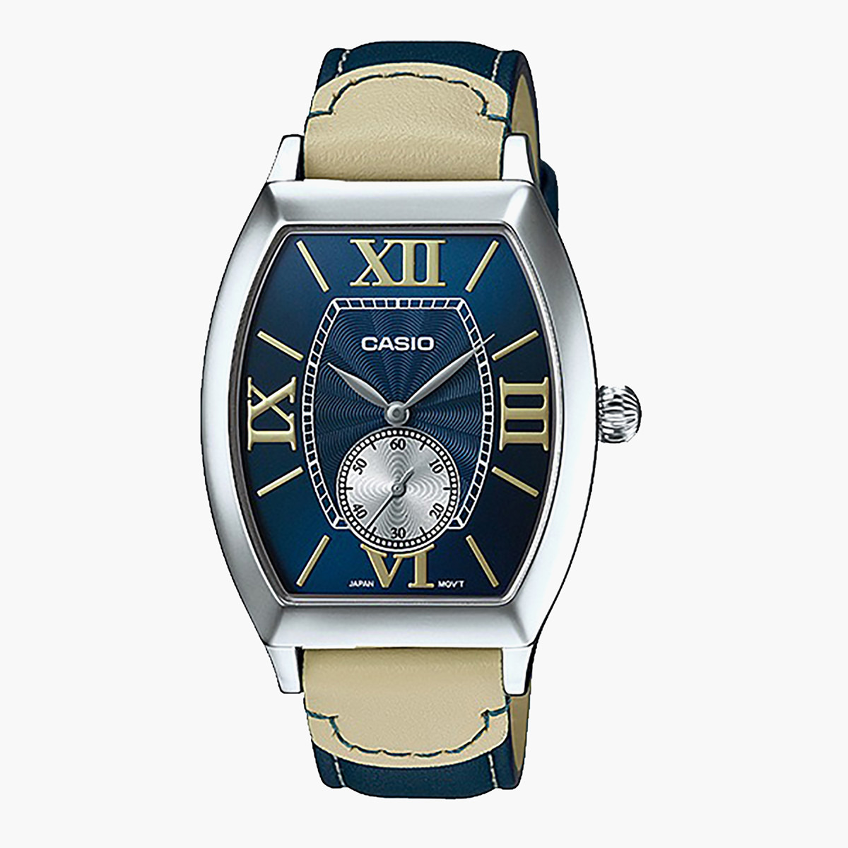 Casio Men Blue Analog Leather Strap Watch - MTP-E114L-2ADF-men-watchesandjewellery-watches-image-1