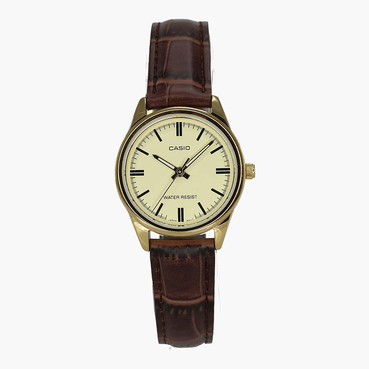 LTP-V005GL-9AUDF- راقب حزام جلد تناظرية بنى للنساء كاسيو-women-watchesandjewellery-watches-image-1