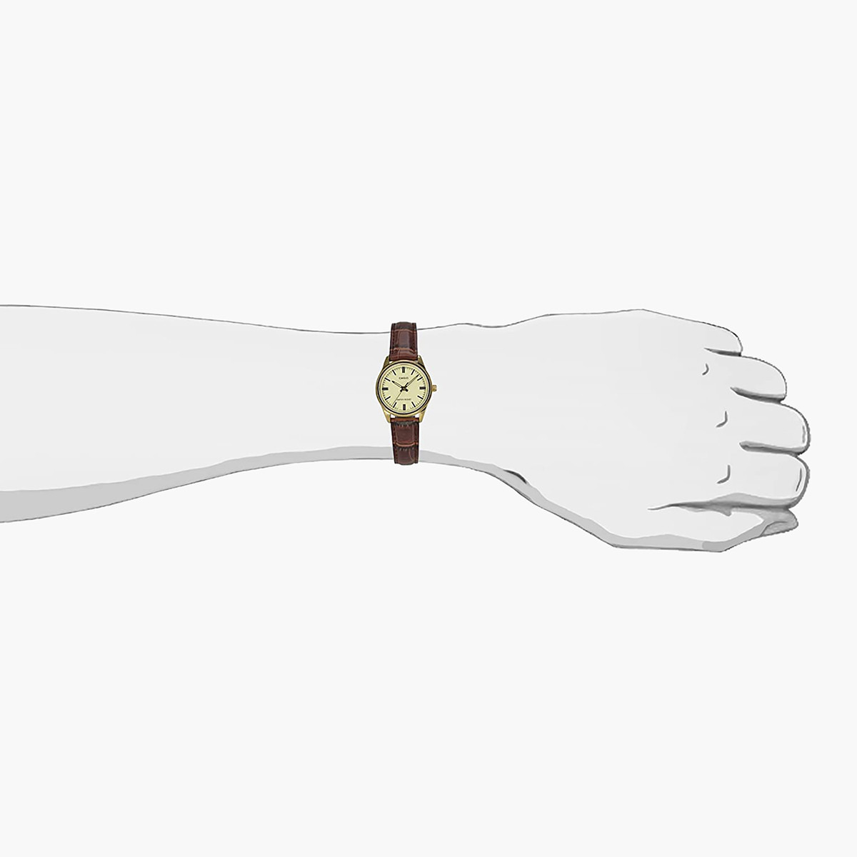 LTP-V005GL-9AUDF- راقب حزام جلد تناظرية بنى للنساء كاسيو-women-watchesandjewellery-watches-image-2