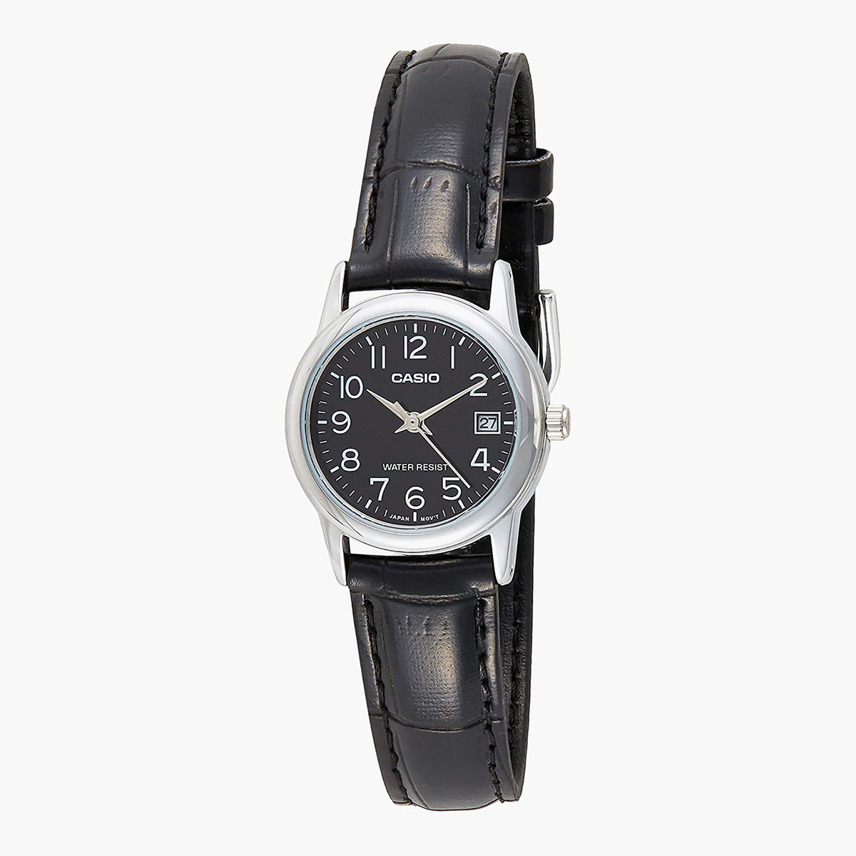 LTP-V002L-1BUDF- راقب حزام جلد تناظرية أسود للنساء كاسيو-women-watchesandjewellery-watches-image-1
