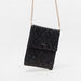 Celeste Animal Textured Wallet with Chain Strap and Flap Closure-Wallets & Clutches-thumbnailMobile-1