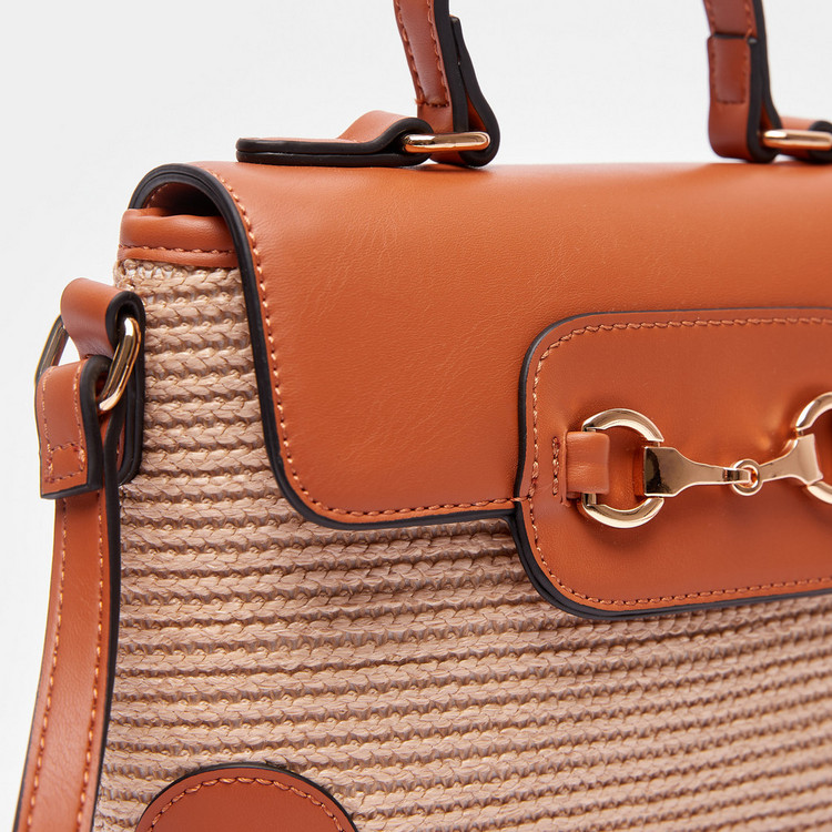 Celeste Textured Satchel Bag with Adjustable Shoulder Strap