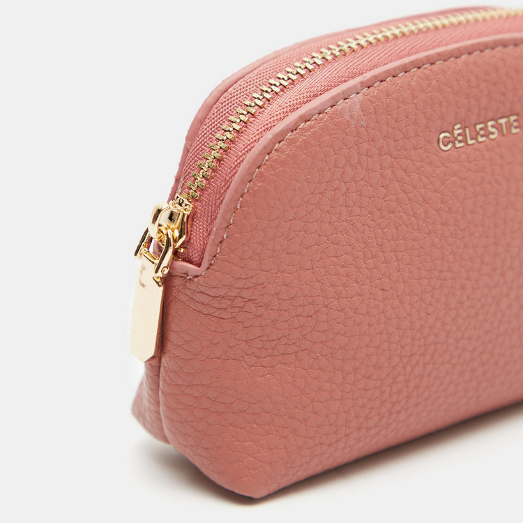 Celeste Textured Pouch with Zip Closure