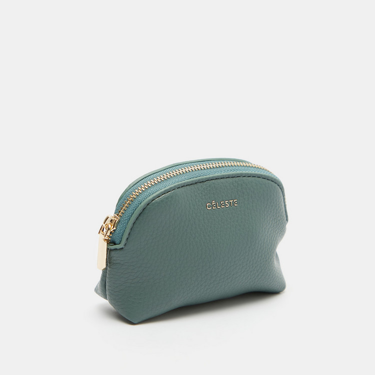 Celeste Textured Pouch with Zip Closure