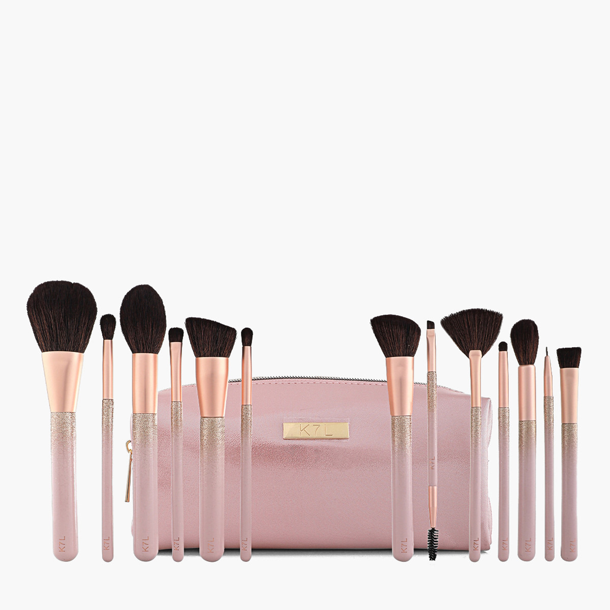 طقم فرش مكياج وشنطة بسحّاب إغلاق 14 قطعة من كيه 7 إل-beautyandpersonalcare-makeup-brushesandaccessories-brushes-image-1