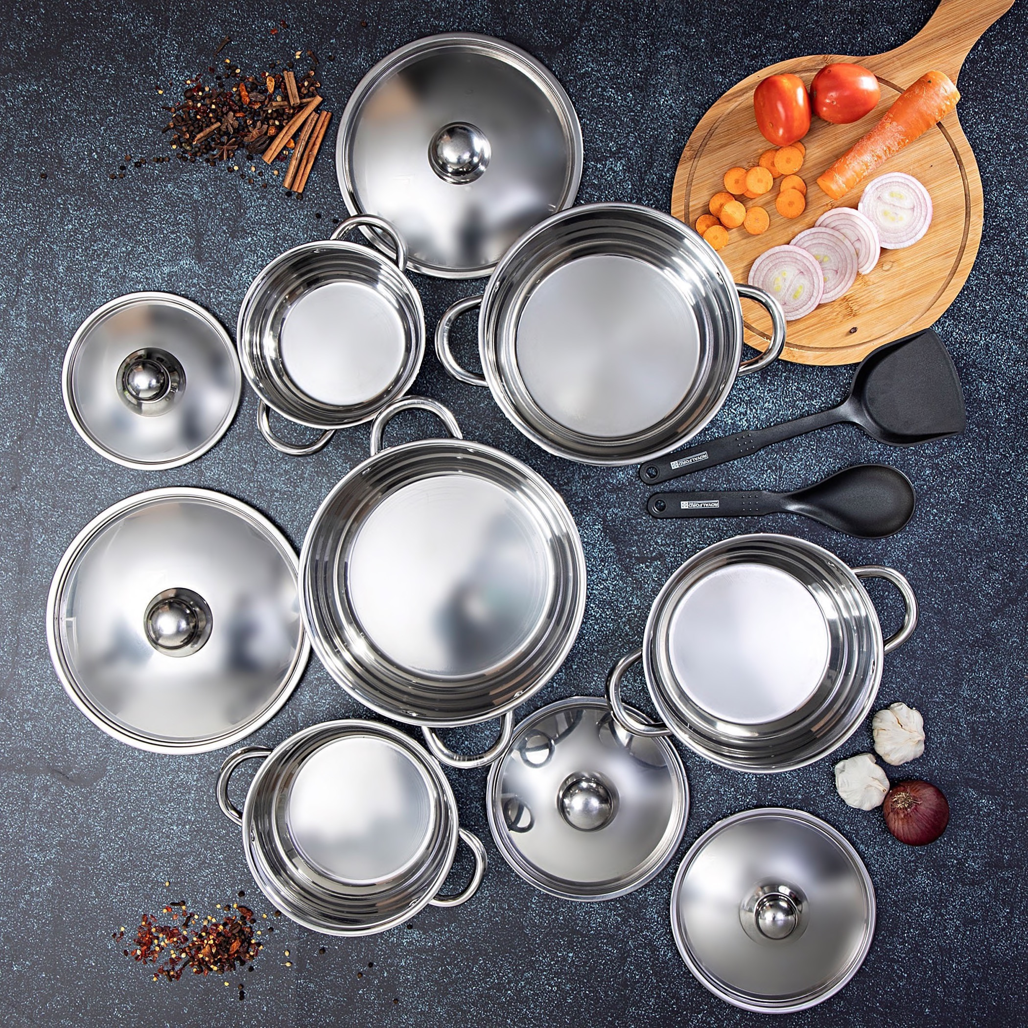 طقم أواني طهي ستانليس ستيل 12 قطعة من رويال فورد-household-kitchen-cookware-cookwareandsets-image-3