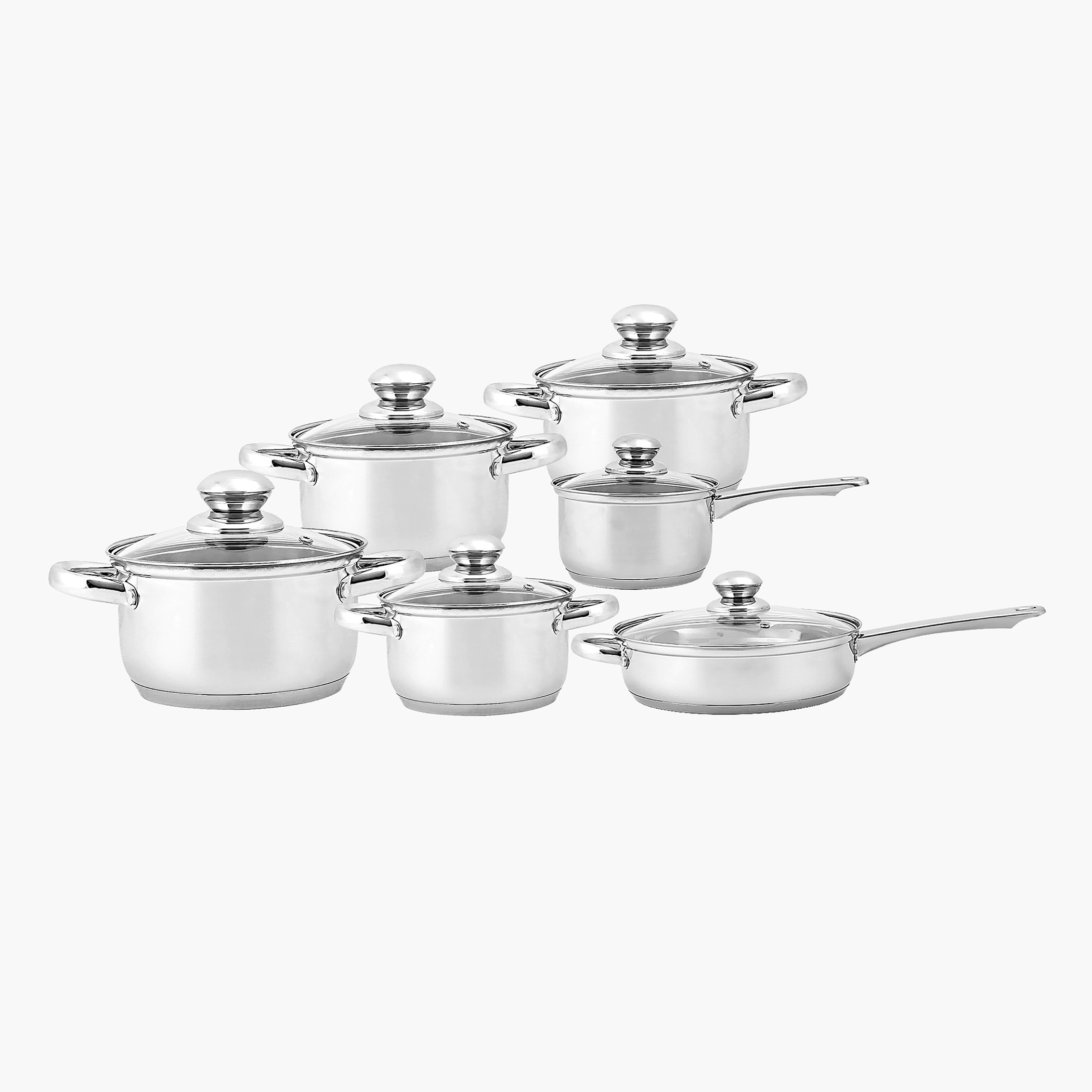 Royalford 12-Piece Stainless Steel Cookware Set-household-kitchen-bakeware-bakingdishes-image-1