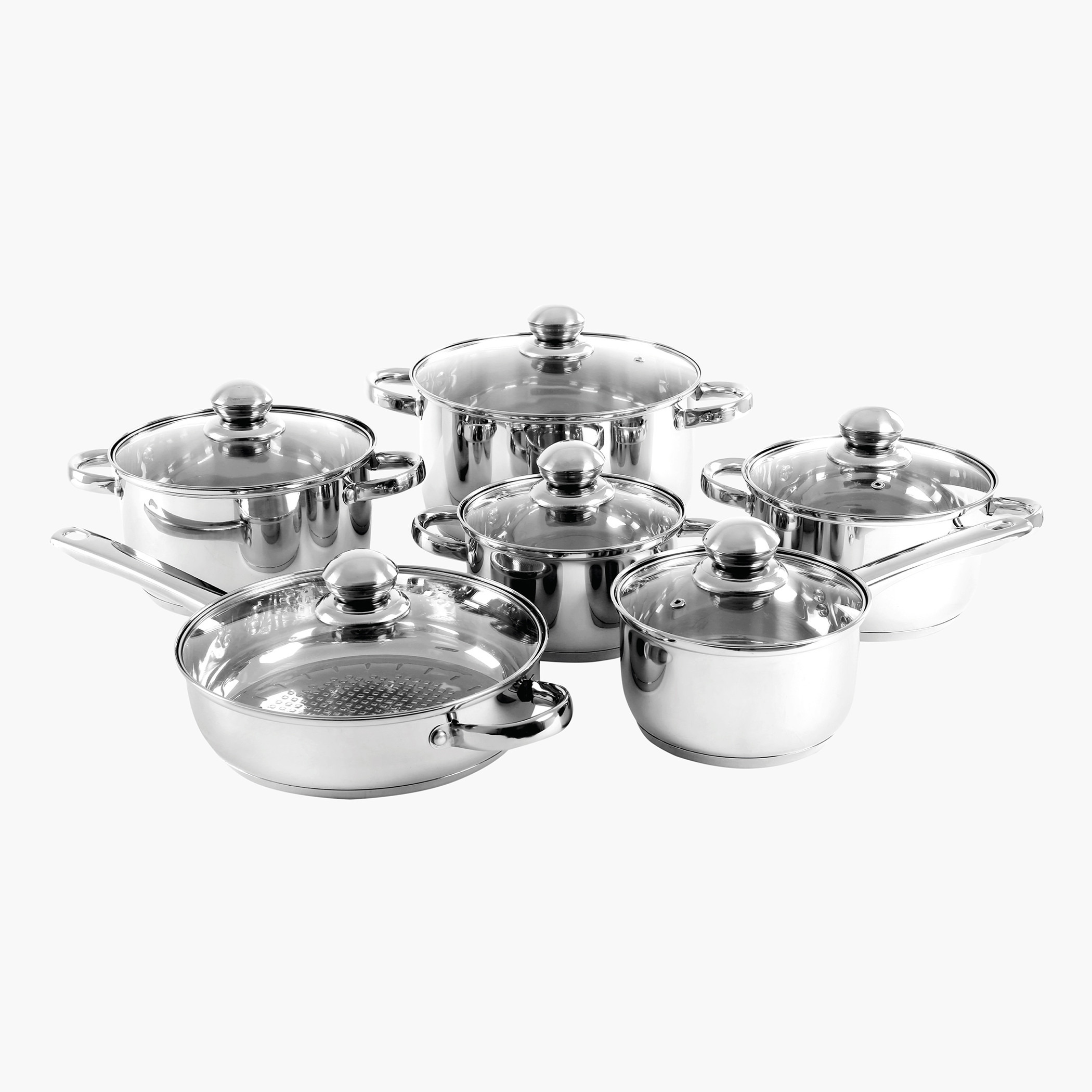 Royalford 12-Piece Stainless Steel Cookware Set-household-kitchen-bakeware-bakingdishes-image-6