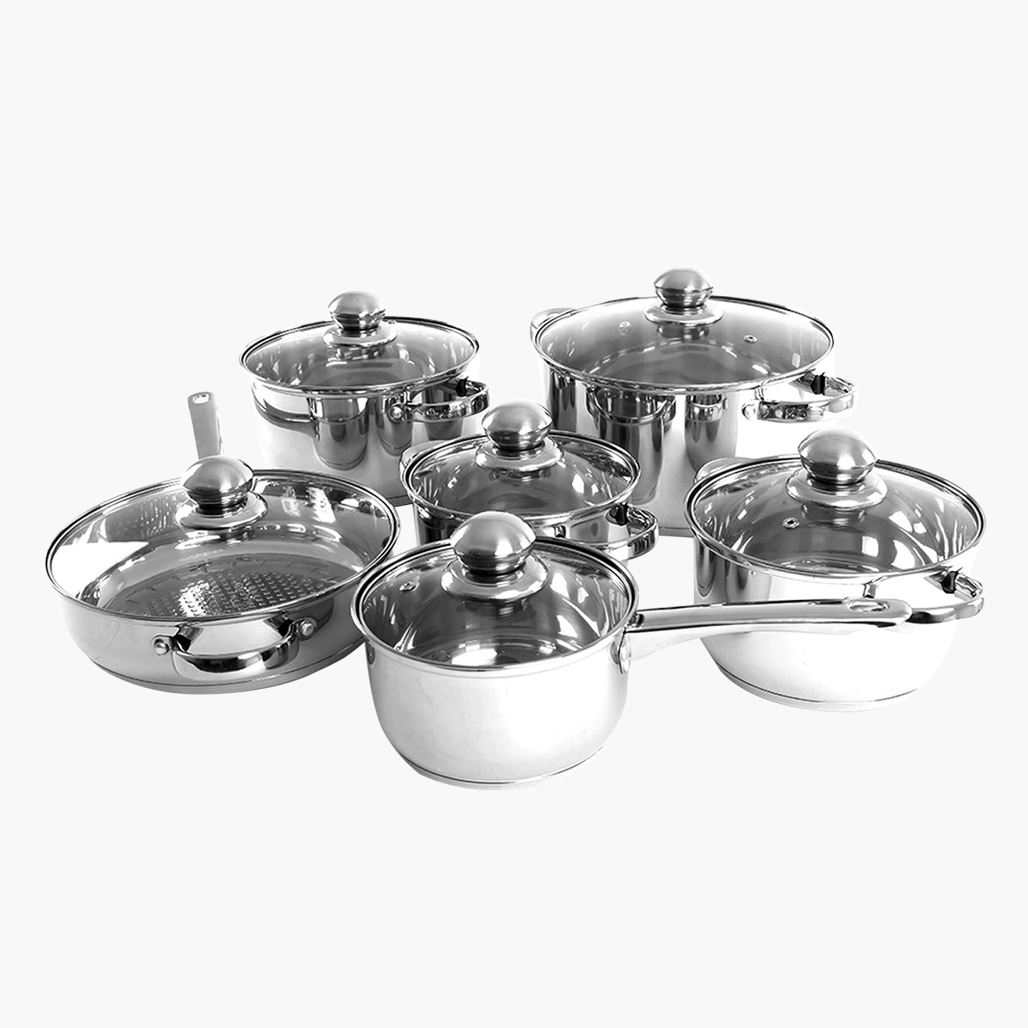 Royalford 12-Piece Stainless Steel Cookware Set-household-kitchen-bakeware-bakingdishes-image-7