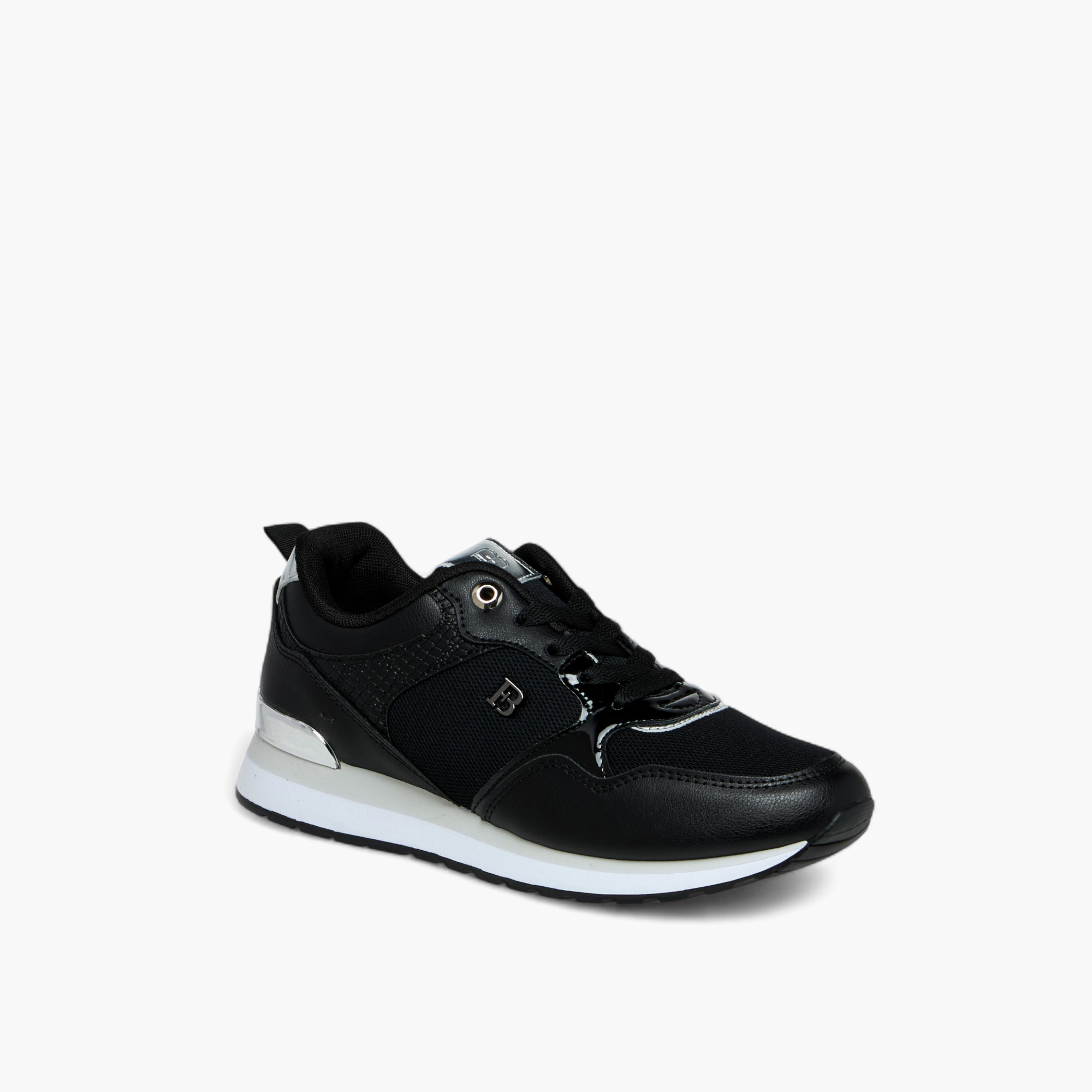 Flora Bella Panelled Lace-Up Sneakers with Pull Tab-women-shoes-sneakers-image-2