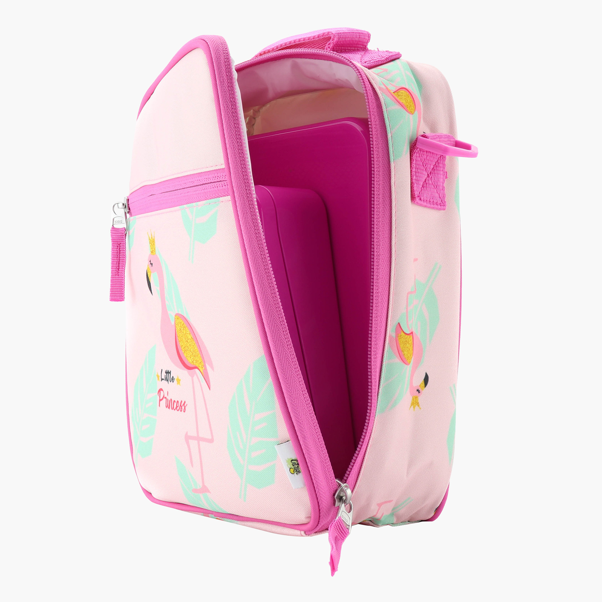 Citron Flamingo Print Lunch Bag-school-lunchessentials-lunchbags-image-6