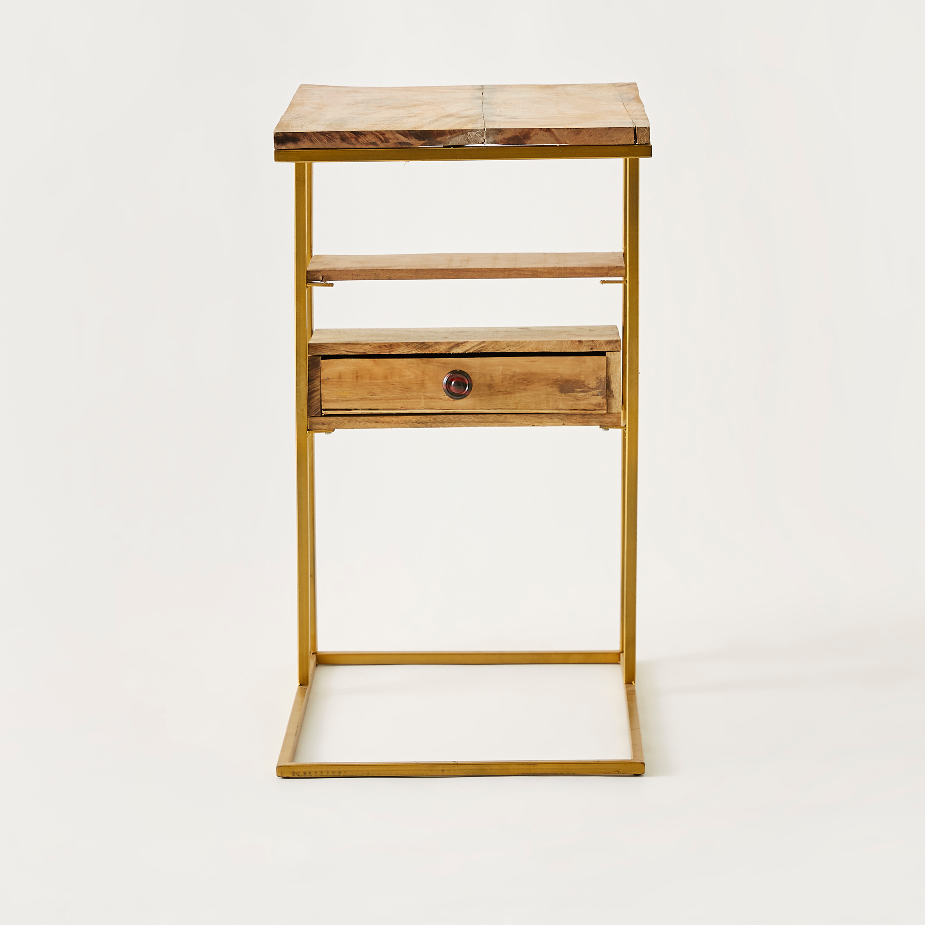طاولة جانبية بسطح خشبي ودرج-furniture-livingroom-sideandendtables-image-2