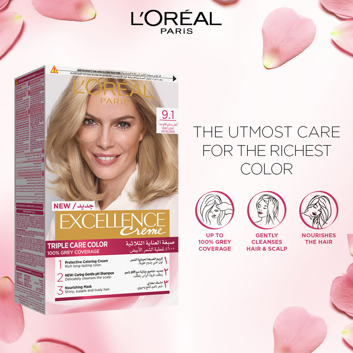 L'Oreal Paris Excellence 9.1 Light Ash Blonde Hair Colour-beautyandpersonalcare-hair-hairstyling-haircolours-image-2