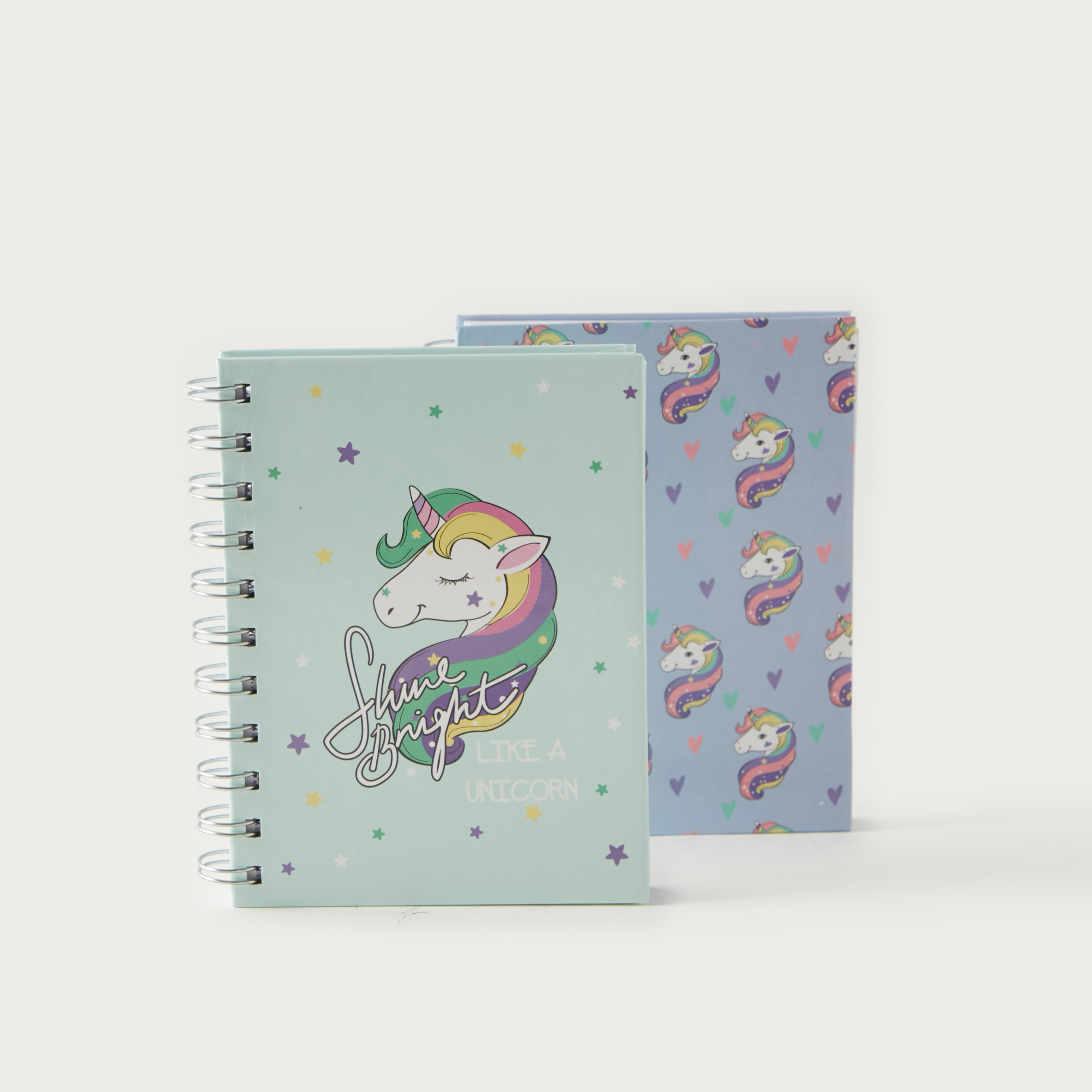 Syloon 2-Piece Unicorn Theme Notebook Set - 14x11 cms-school-stationery-notebooks-image-1