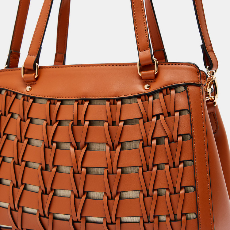Celeste Weave Textured Tote Bag with Detachable Straps