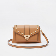 Celeste Crossbody Bag with Detachable Strap and Pearl Accent Detail