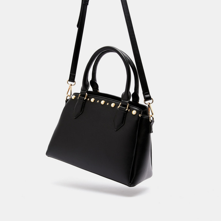 Celeste Tote Bag with Pearl Detail and Double Handle