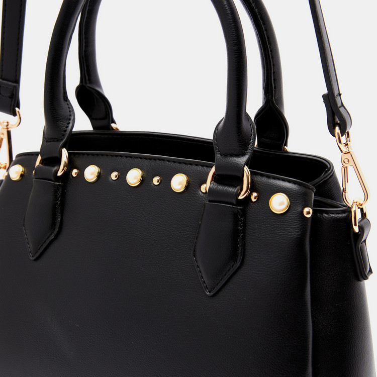 Celeste Tote Bag with Pearl Detail and Double Handle