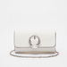 Celeste Solid Clutch with Embellished Buckle and Chain Strap-Wallets and Clutches-thumbnail-0