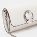 Celeste Solid Clutch with Embellished Buckle and Chain Strap-Wallets and Clutches-thumbnail-3