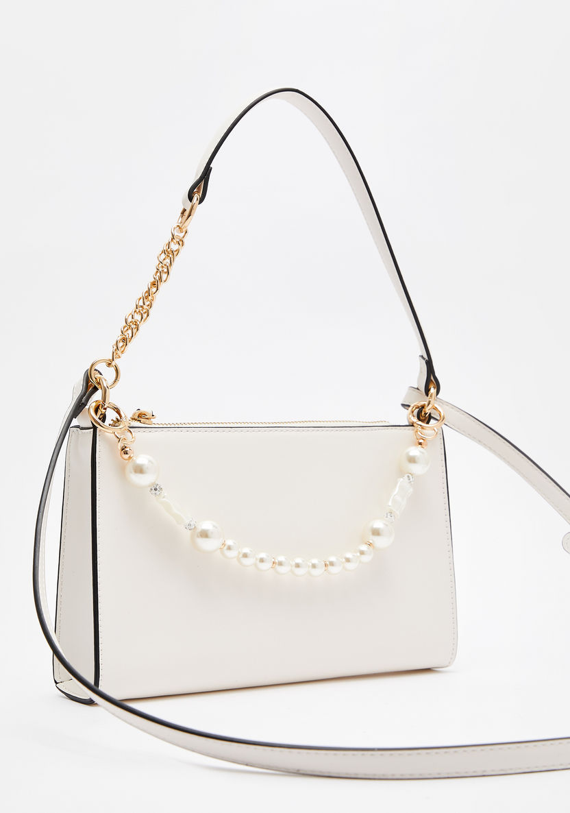 Celeste Solid Crossbody Bag with Adjustable Strap and Pearl Accent-Women%27s Handbags-image-2
