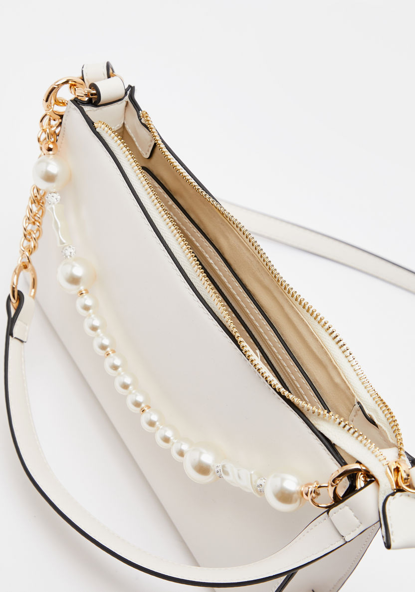 Celeste Solid Crossbody Bag with Adjustable Strap and Pearl Accent-Women%27s Handbags-image-4