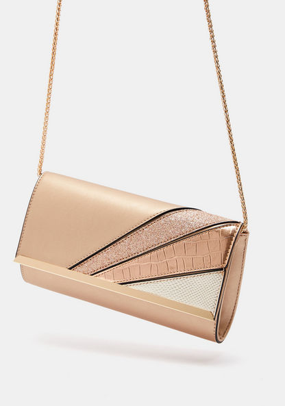 Celeste Textured Flap Clutch with Chain Strap