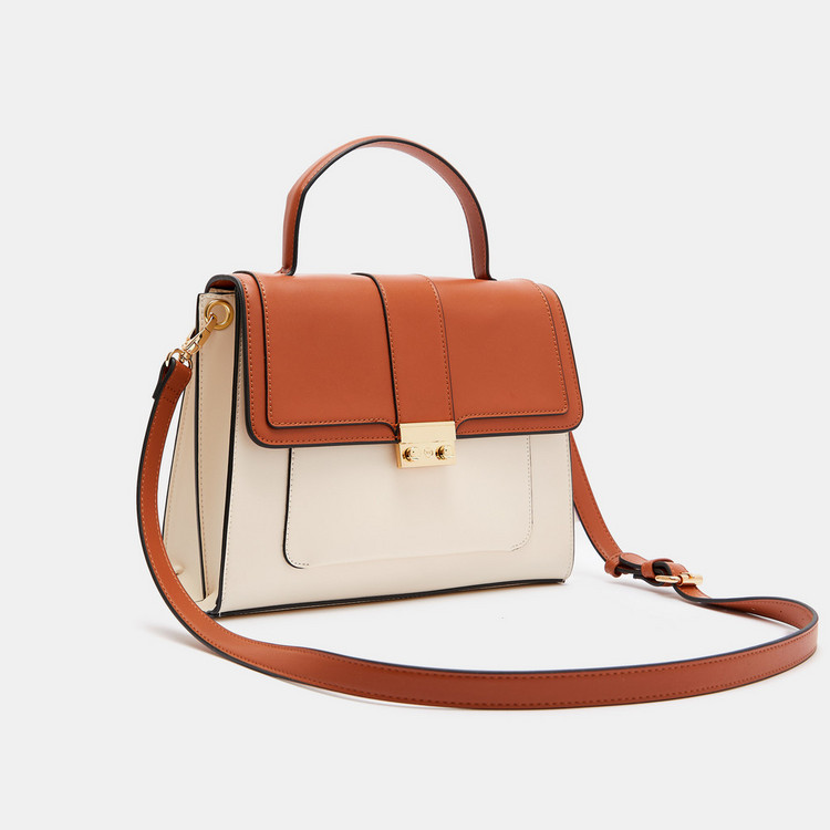 Celeste Colourblock Satchel Bag with Detachable Strap