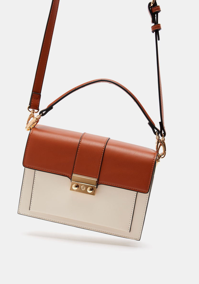 Celeste Colourblock Satchel Bag with Flap Closure-Women%27s Handbags-image-1