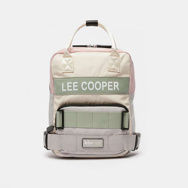 Lee Cooper Colourblock Backpack with Adjustable Straps and Zip Closure