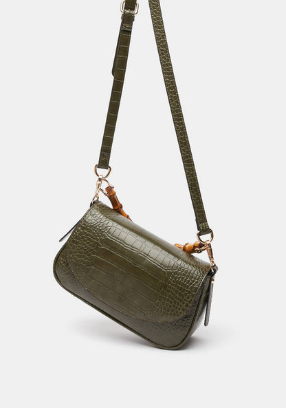 Jane Shilton Animal Textured Satchel Bag with Bamboo Grab Handle