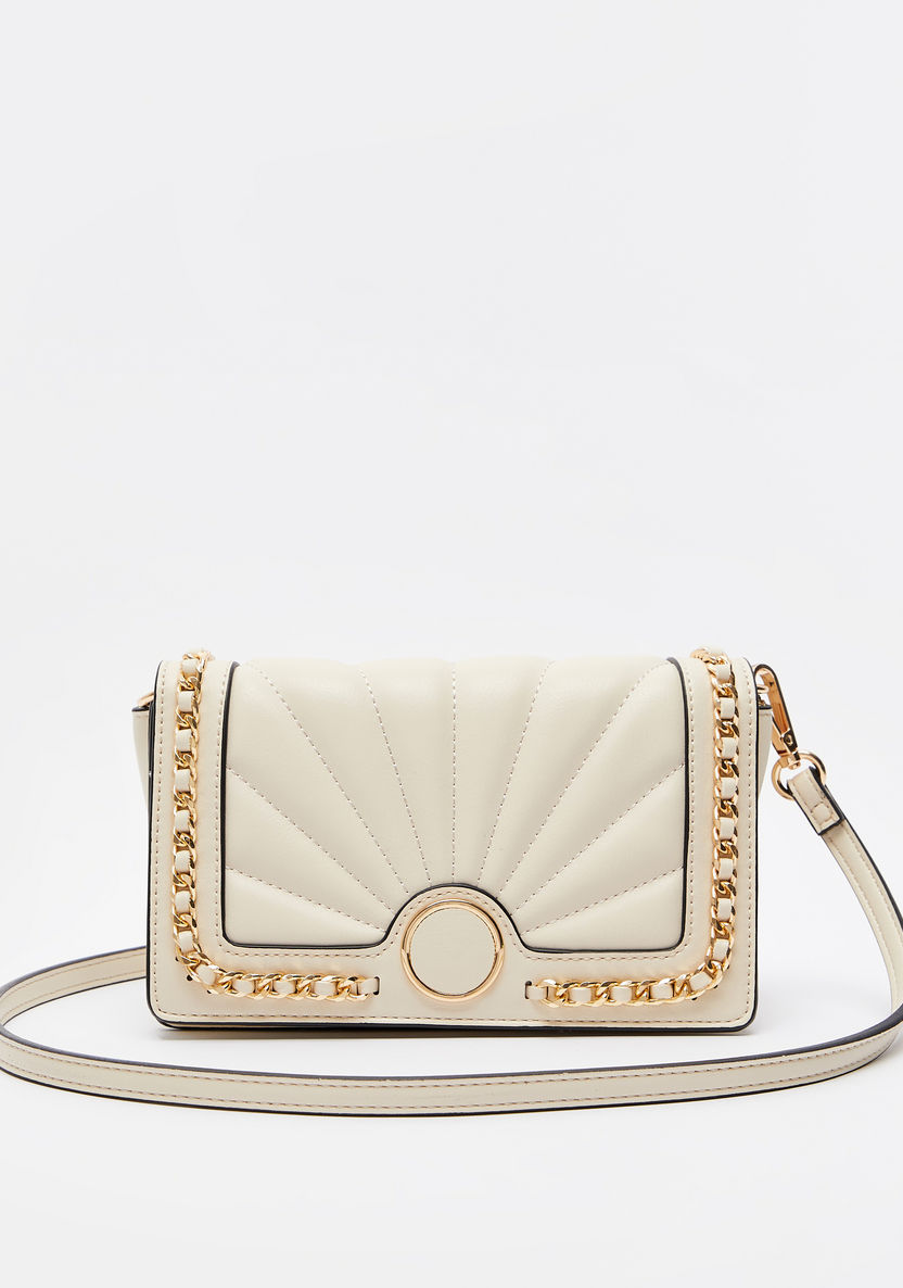 Jane Shilton Quilted Crossbody Bag with Detachable Strap and Chain Detail-Women%27s Handbags-image-0