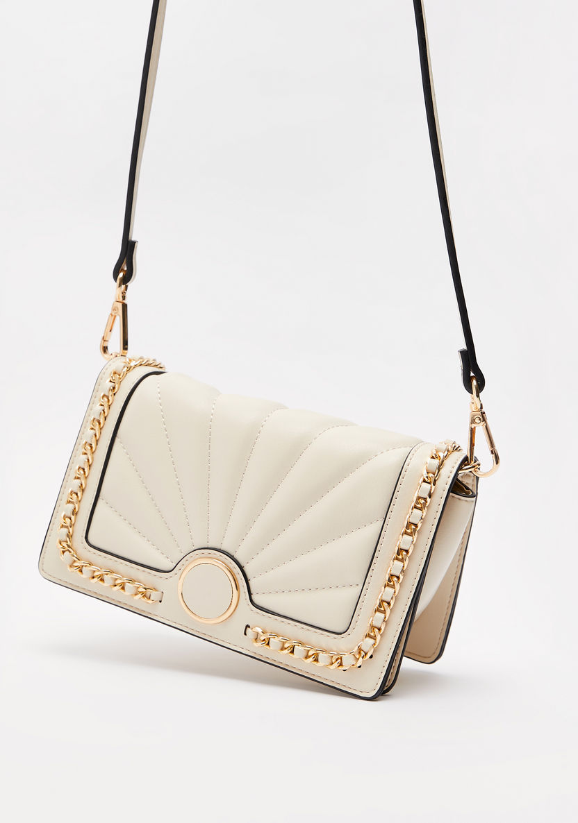 Jane Shilton Quilted Crossbody Bag with Detachable Strap and Chain Detail-Women%27s Handbags-image-1
