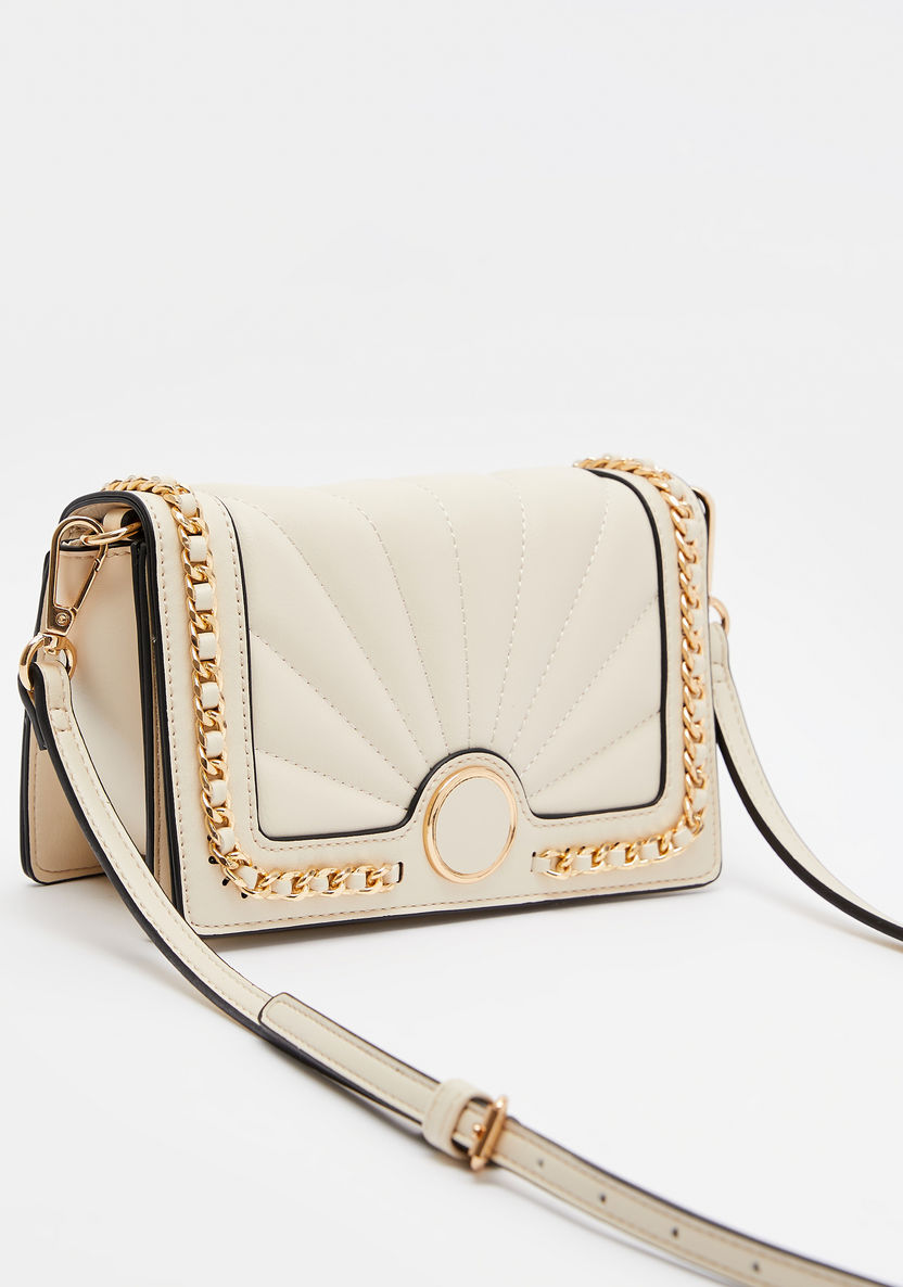 Jane Shilton Quilted Crossbody Bag with Detachable Strap and Chain Detail-Women%27s Handbags-image-2