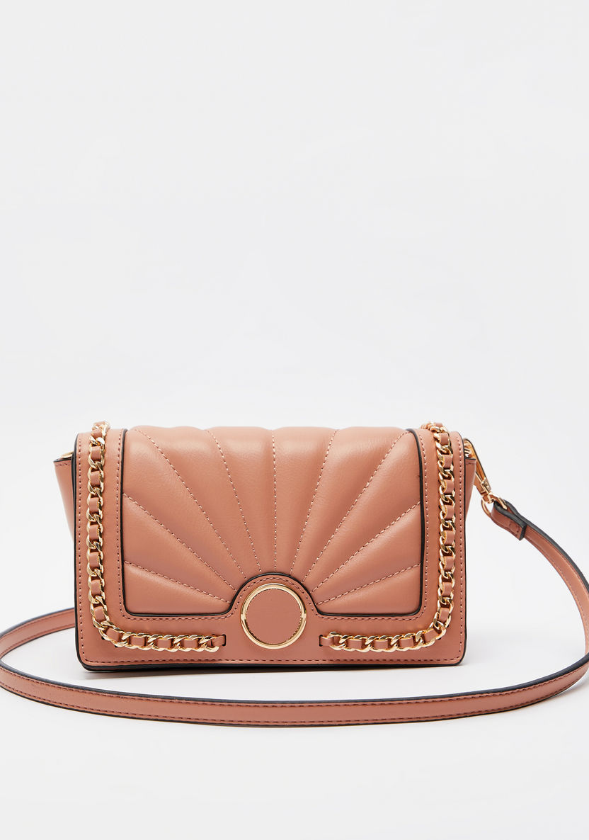 Jane Shilton Quilted Crossbody Bag with Detachable Strap and Chain Detail-Women%27s Handbags-image-0