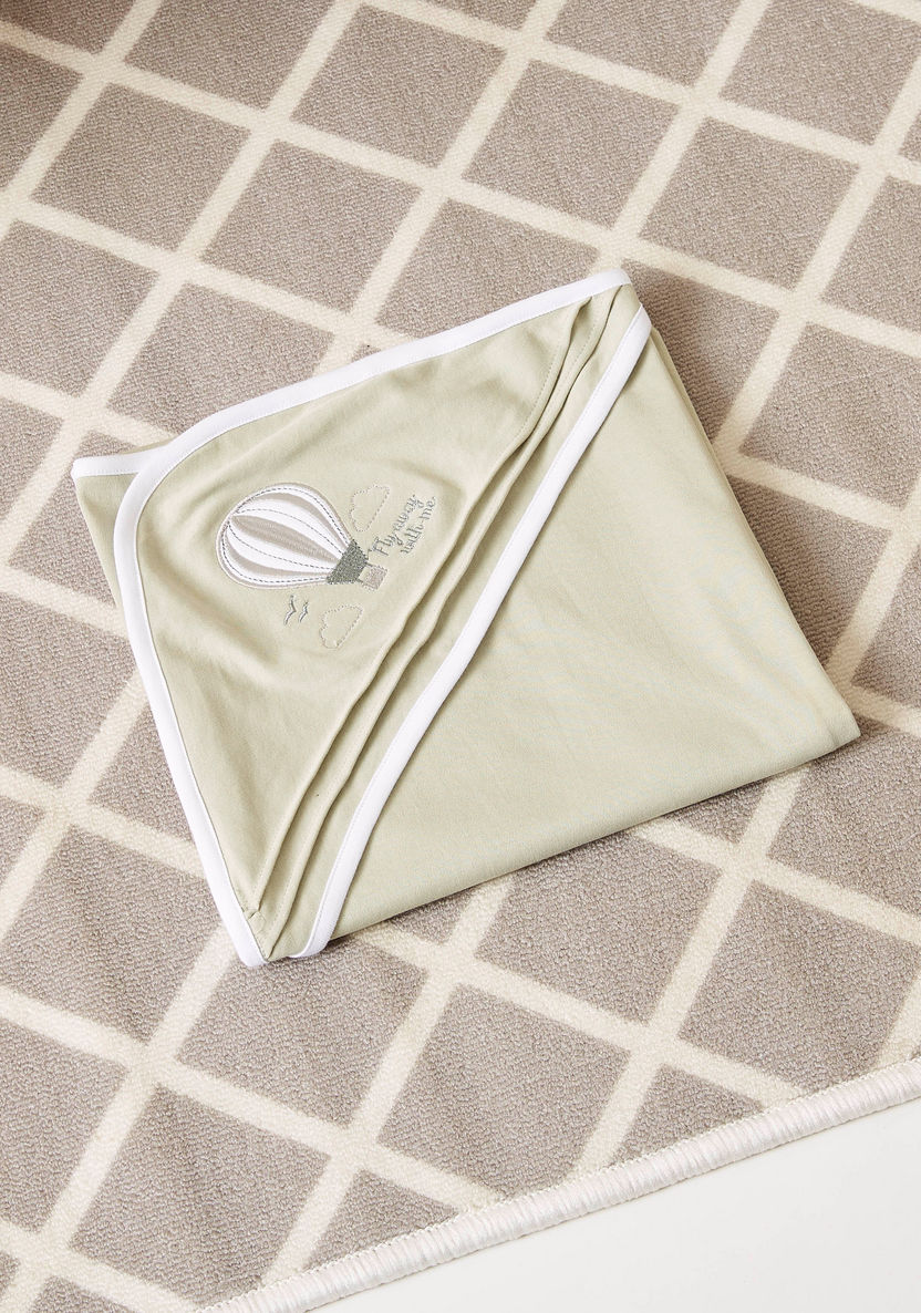 Juniors Solid Receiving Blanket with Hood - 80x80 cms-Receiving Blankets-image-3