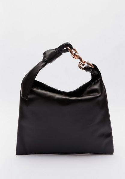Haadana Hobo Bag with Chunky Chain Detail and Single Handle