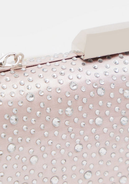 Celeste Stone Embellished Clutch with Chainlink Strap