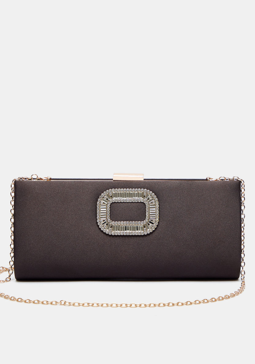 Celeste Embellished Accent Clutch with Chain Link Strap-Wallets and Clutches-image-0