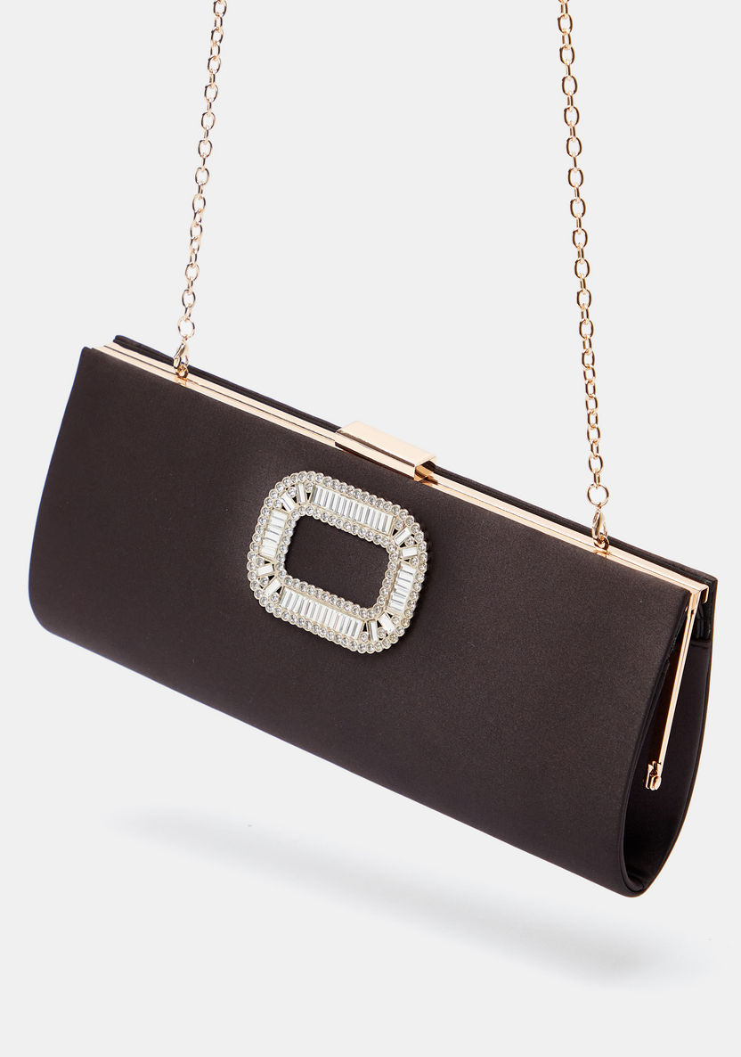 Celeste Embellished Accent Clutch with Chain Link Strap-Wallets and Clutches-image-1
