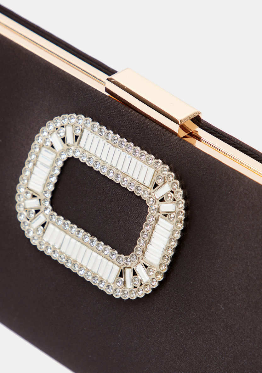 Celeste Embellished Accent Clutch with Chain Link Strap-Wallets and Clutches-image-3