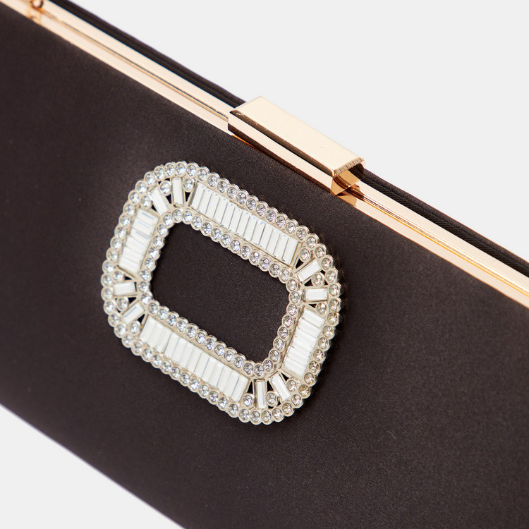 Celeste Embellished Accent Clutch with Chain Link Strap