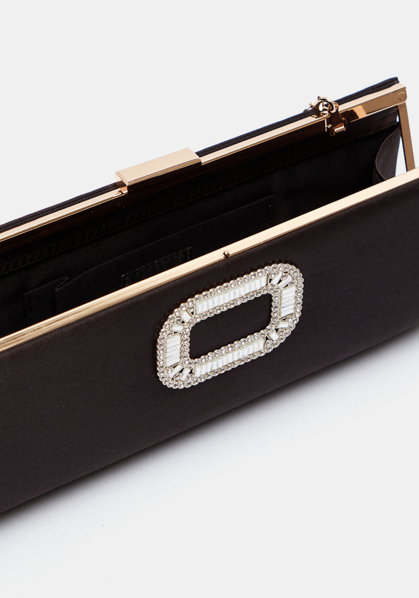 Celeste Embellished Accent Clutch with Chain Link Strap-Wallets and Clutches-image-4