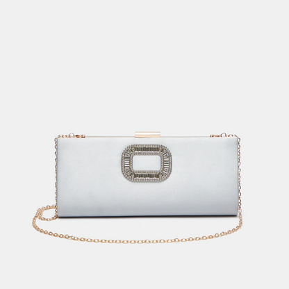 Celeste Embellished Accent Clutch with Chain Link Strap