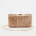 Celeste Textured Clutch with Chain Link Strap-Wallets and Clutches-thumbnail-0