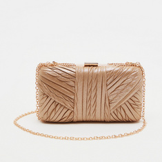 Celeste Textured Clutch with Chain Link Strap